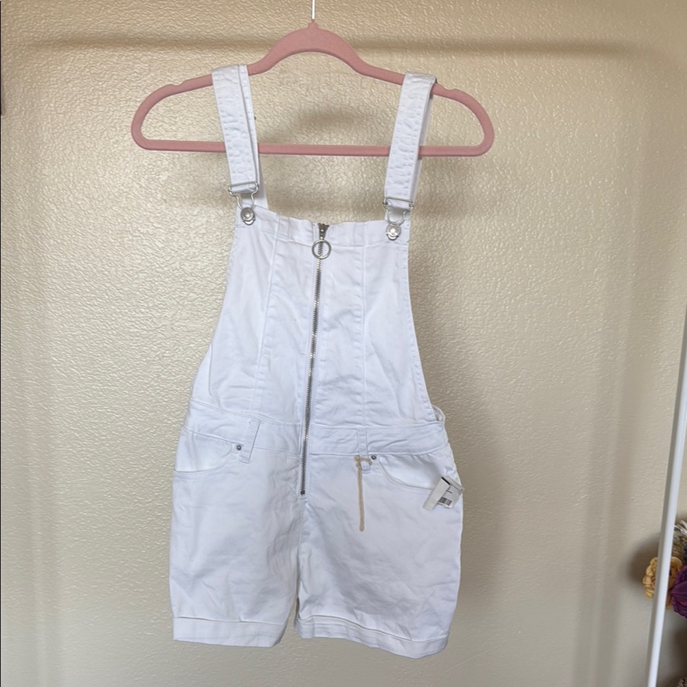 White Denim Overalls
